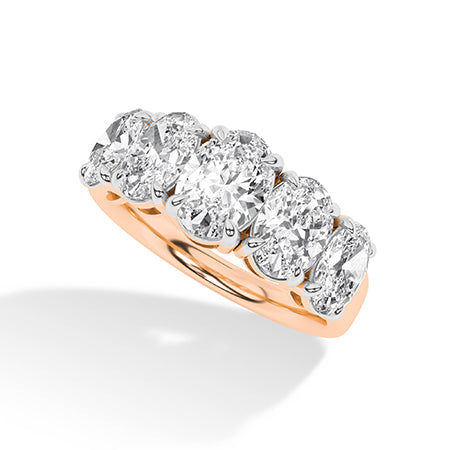 Ovaal LG diamanten ring in Roségoud - BH Diamond Center Antwerpen