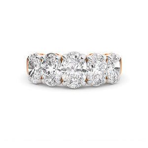 Ovaal LG diamanten ring in Roségoud - BH Diamond Center Antwerpen