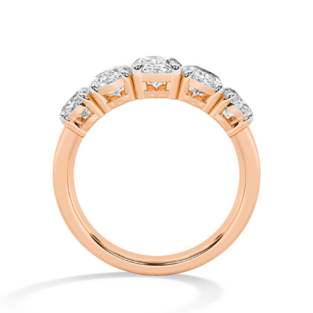 Ovaal LG diamanten ring in Roségoud - BH Diamond Center Antwerpen