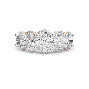 Bague en diamant LG ovale en or jaune - BH Diamond Center Anvers