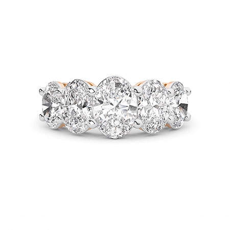 Bague en diamant LG ovale en or jaune - BH Diamond Center Anvers
