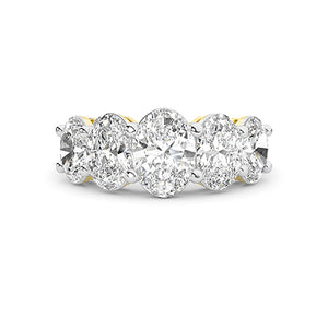 Bague en diamant LG ovale en or jaune - BH Diamond Center Anvers