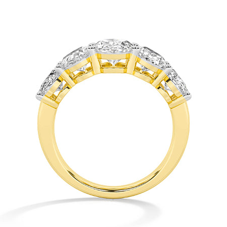 Bague en diamant LG ovale en or jaune - BH Diamond Center Anvers