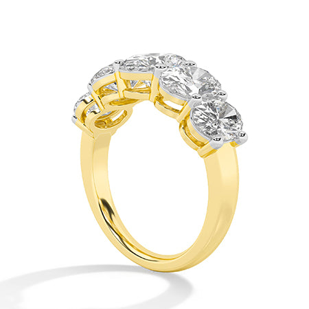 Bague en diamant LG ovale en or jaune - BH Diamond Center Anvers