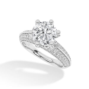 Round LG Diamond Ring in White Gold - BH Diamond Center Antwerp