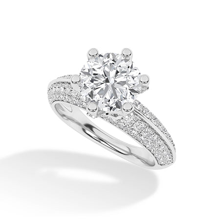 Round LG Diamond Ring in White Gold - BH Diamond Center Antwerp