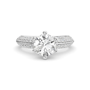 Round LG Diamond Ring in White Gold - BH Diamond Center Antwerp