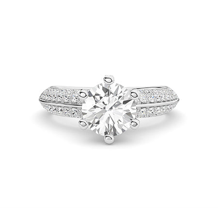 Round LG Diamond Ring in White Gold - BH Diamond Center Antwerp
