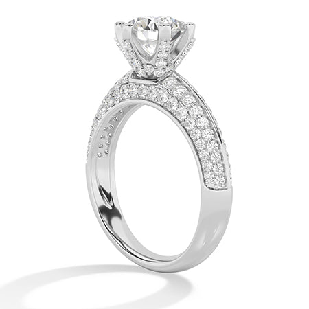Round LG Diamond Ring in White Gold - BH Diamond Center Antwerp