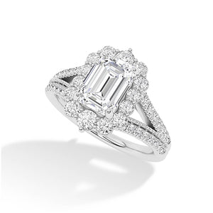 Smaragd LG diamanten ring in Roségoud - BH Diamond Center Antwerpen