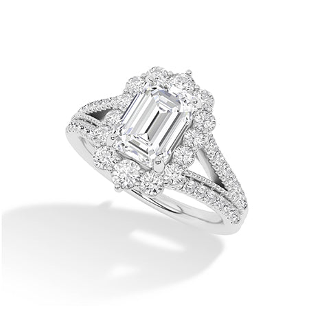 Smaragd LG diamanten ring in Roségoud - BH Diamond Center Antwerpen