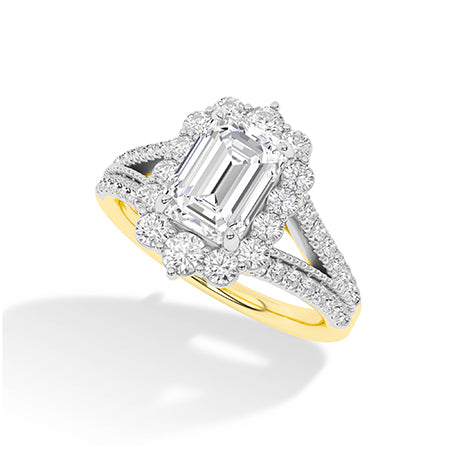 Smaragd LG diamanten ring in Roségoud - BH Diamond Center Antwerpen