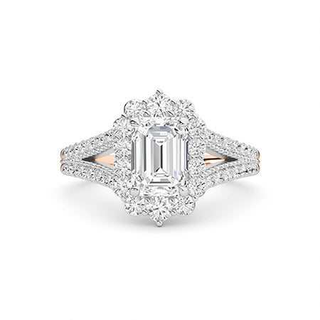 Smaragd LG diamanten ring in Roségoud - BH Diamond Center Antwerpen