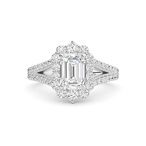 Smaragd LG diamanten ring in Roségoud - BH Diamond Center Antwerpen