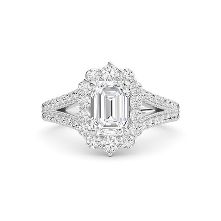Smaragd LG diamanten ring in Roségoud - BH Diamond Center Antwerpen