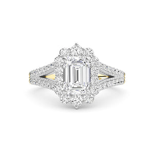 Smaragd LG diamanten ring in Roségoud - BH Diamond Center Antwerpen
