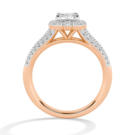 Smaragd LG diamanten ring in Roségoud - BH Diamond Center Antwerpen