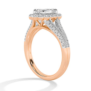 Smaragd LG diamanten ring in Roségoud - BH Diamond Center Antwerpen