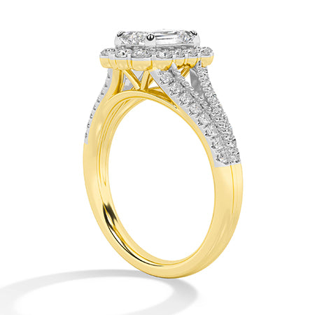 Smaragd LG diamanten ring in Roségoud - BH Diamond Center Antwerpen
