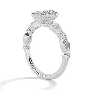 Oval Lab-Grown Diamond Ring 18K Gold - White Gold Side