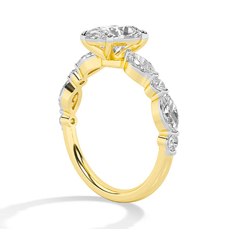 Oval Lab-Grown Diamond Ring 18K Gold - Yellow Gold Side