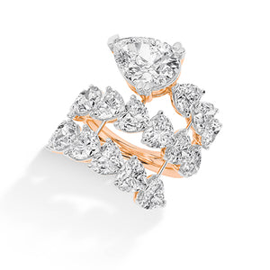 Heart Lab-Grown Diamond Ring 18K Gold - Rose Gold 3D