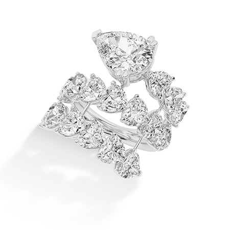 Heart Lab-Grown Diamond Ring 18K Gold - White Gold 3D