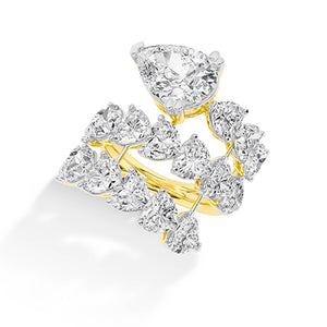 Heart Lab-Grown Diamond Ring 18K Gold - Yellow Gold 3D