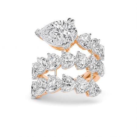 Heart Lab-Grown Diamond Ring 18K Gold - Rose Gold Down