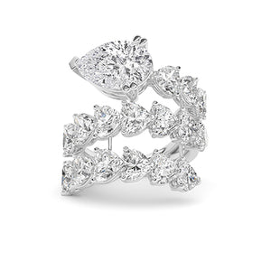 Heart Lab-Grown Diamond Ring 18K Gold - White Gold Down