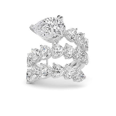 Heart Lab-Grown Diamond Ring 18K Gold - White Gold Down