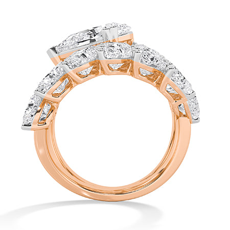 Heart Lab-Grown Diamond Ring 18K Gold - Rose Gold Front