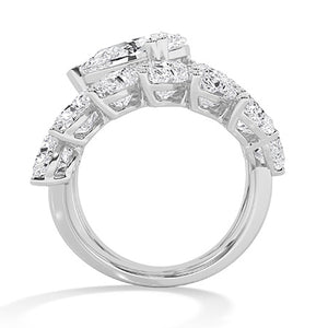 Heart Lab-Grown Diamond Ring 18K Gold - White Gold Front