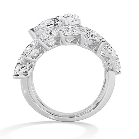 Heart Lab-Grown Diamond Ring 18K Gold - White Gold Front