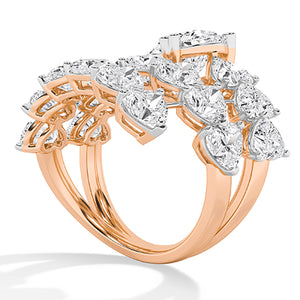 Heart Lab-Grown Diamond Ring 18K Gold - Rose Gold Side
