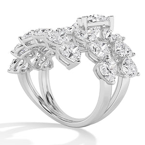 Heart Lab-Grown Diamond Ring 18K Gold - White Gold Side