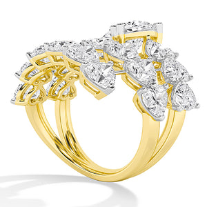 Heart Lab-Grown Diamond Ring 18K Gold - Yellow Gold Side