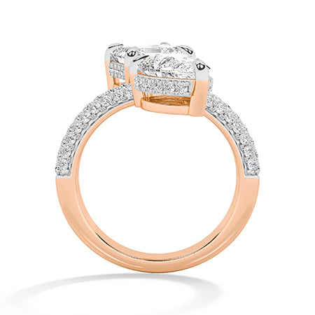 Asscher Lab-Grown Diamond Ring 18K Gold - Rose Gold Front
