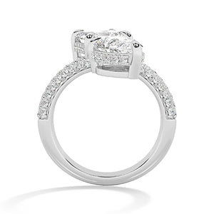 Asscher Lab-Grown Diamond Ring 18K Gold - White Gold Front