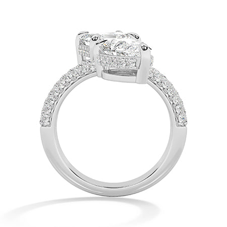 Asscher Lab-Grown Diamond Ring 18K Gold - White Gold Front