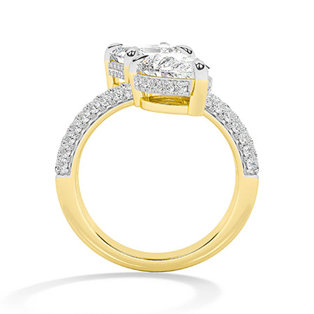 Asscher Lab-Grown Diamond Ring 18K Gold - Yellow Gold Front