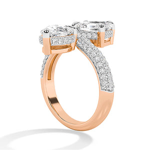Asscher Lab-Grown Diamond Ring 18K Gold - Rose Gold Side