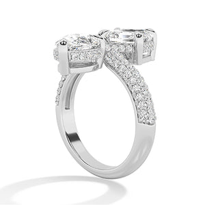 Asscher Lab-Grown Diamond Ring 18K Gold - White Gold Side