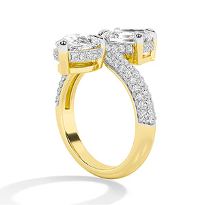 Asscher Lab-Grown Diamond Ring 18K Gold - Yellow Gold Side
