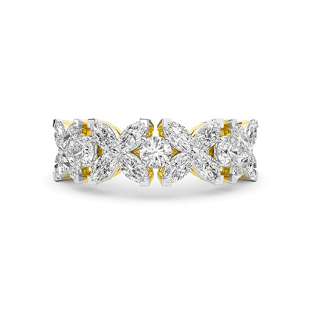 Marquise LG diamanten ring in Witgoud - BH Diamond Center Antwerpen