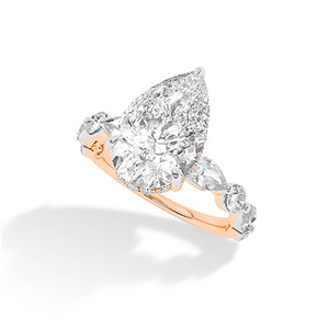 Pear LG Diamond Ring in Rose Gold - BH Diamond Center Antwerp