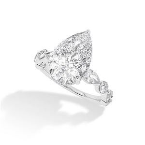Pear LG Diamond Ring in Rose Gold - BH Diamond Center Antwerp