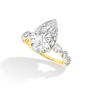 Pear LG Diamond Ring in Rose Gold - BH Diamond Center Antwerp