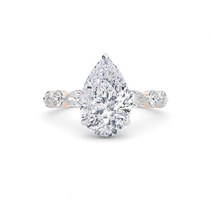 Pear LG Diamond Ring in Rose Gold - BH Diamond Center Antwerp