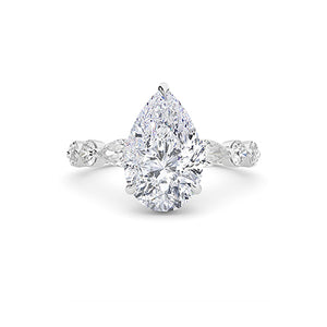 Pear LG Diamond Ring in Rose Gold - BH Diamond Center Antwerp